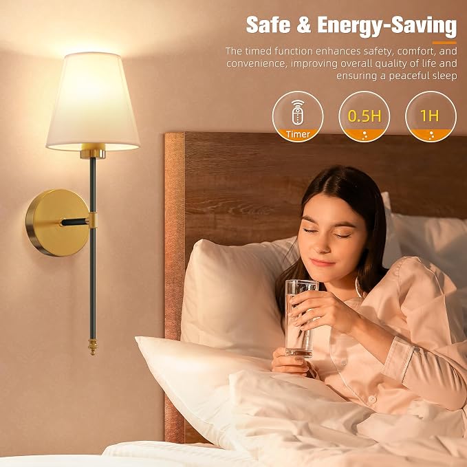 NIORSUN 19.9 inch Battery Operated Wall Sconce Set of 2, 10 Colors Wireless - Image 5