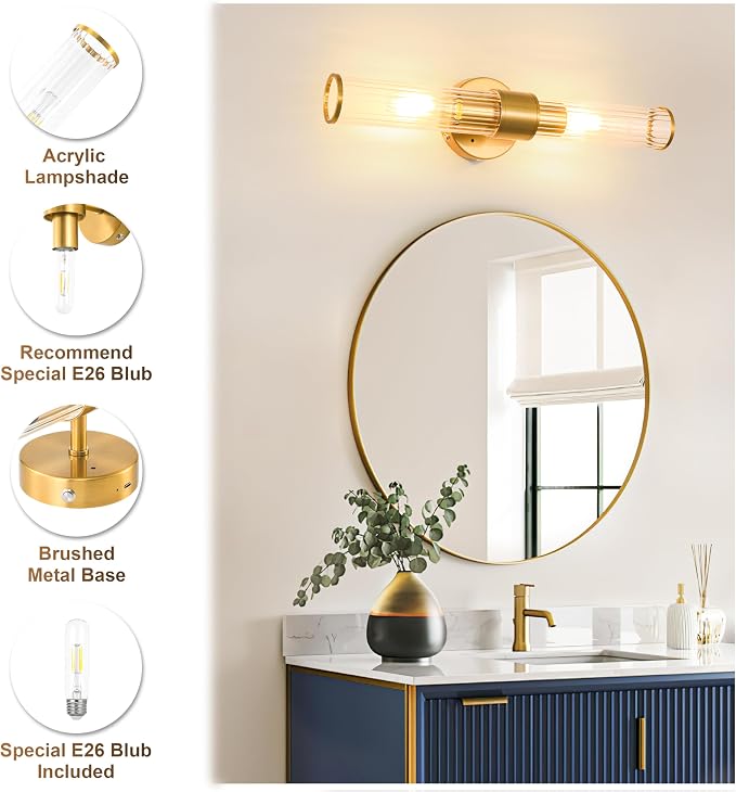 Morauroral Gold Battery Operated Wall Sconces Set of Two, Rechargeable Wall - Image 4