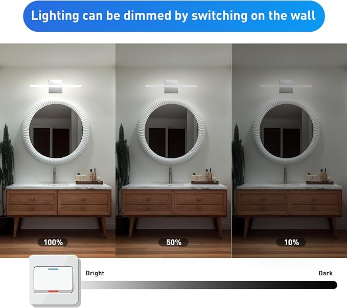Combuh Modern Bathroom Vanity Light Fixtures Above Mirror Soft Shadow Free - Image 2