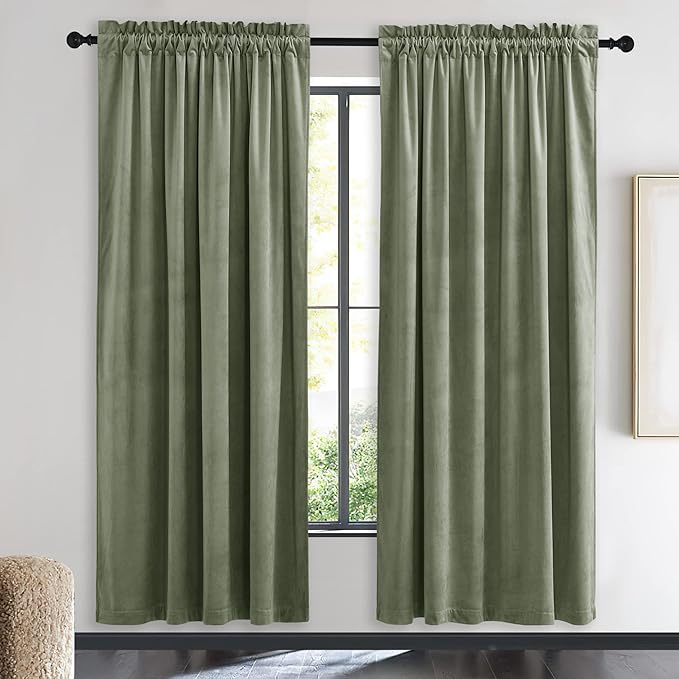 NICETOWN Super Soft Velvet Curtains 72 inches, Sound Reducing Cold Heat by NICETOWN