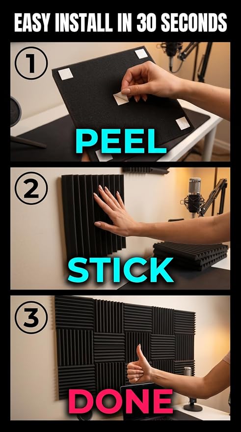 96 Pack Allxinlog Absorb the echo Acoustic Foam Panel Wedge Studio - Image 7