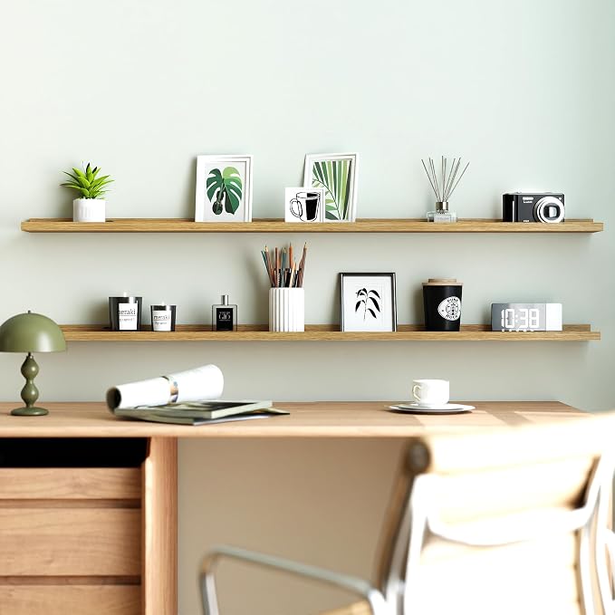 Long Floating Shelves for Wall Decor, Long Wall Mounted Storage Shelf for - Image 2