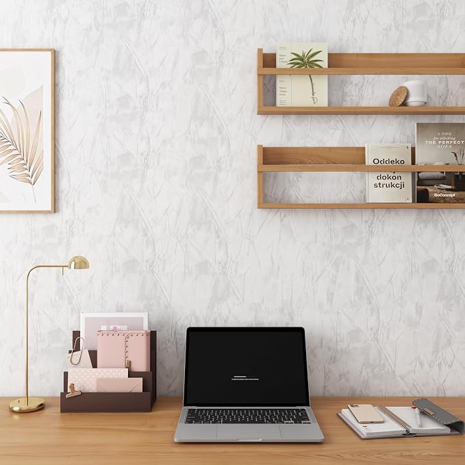 YENHOME Velvet Wallpaper Peel and Stick Textured 17.7"X200" White Velvet Peel - Image 5