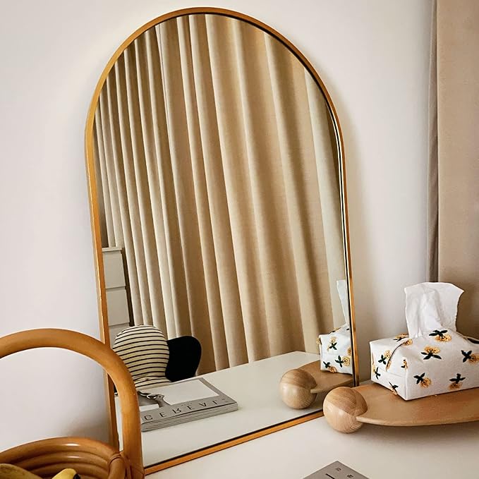 HARRITPURE 2Pcs Arched Bathroom Mirror ​Wall Mounted Mirror Aluminum Alloy Frame by HARRITPUREHome