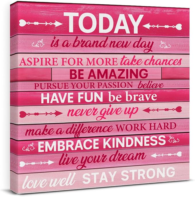 Pink Wall Decor, Inspirational Office Wall Art by VAHATAN