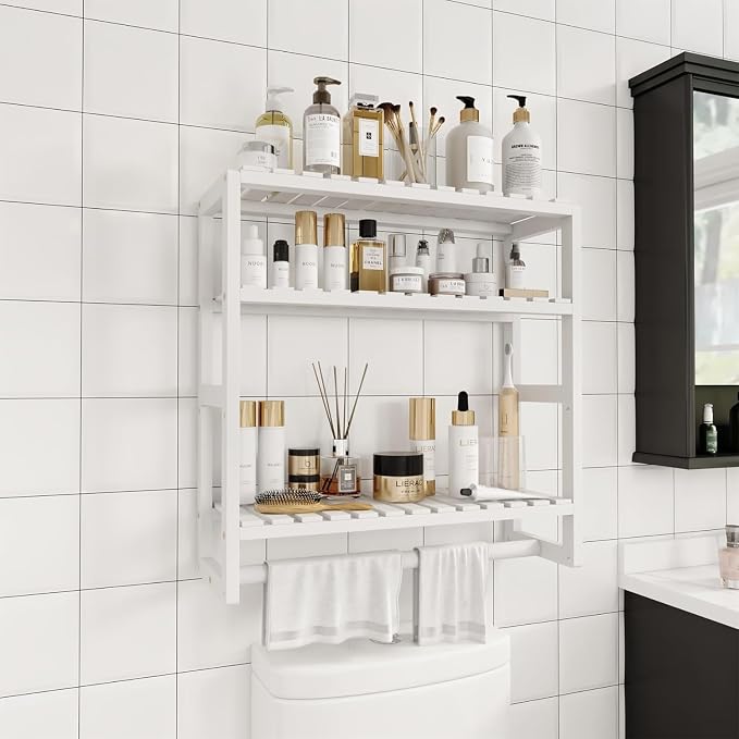 Galood Over The Toilet Storage Bathroom Shelves Wall Mounted 3 Tier Space Saver - Image 4