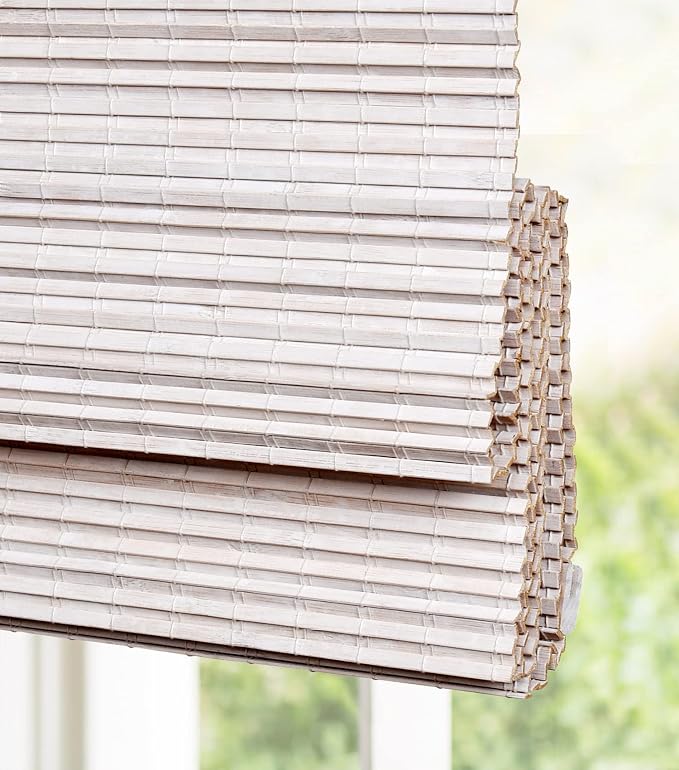 LazBlinds Cordless Bamboo Roman Shades, Privacy Window Treatment, Roll Up - Image 3