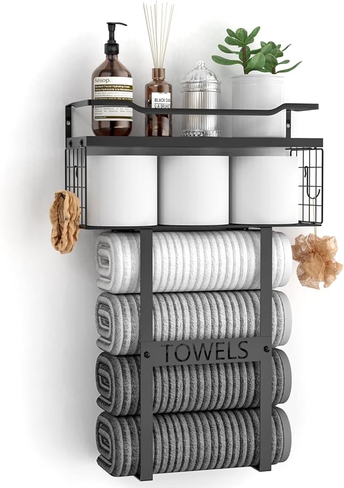 Wall Mounted Towel Rack for Bathroom by Aetyord