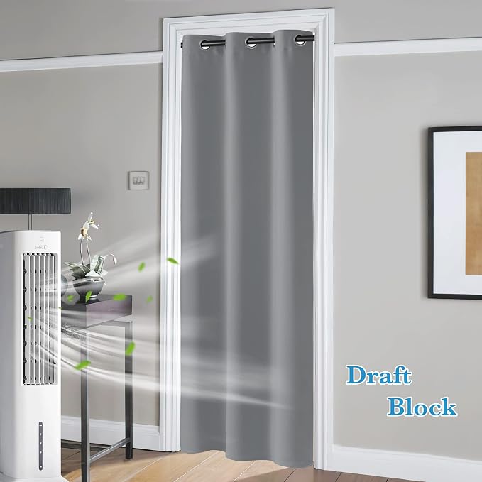 RYB HOME Blackout Curtains Thermal Insulating Privacy Temporary Door Curtains - Image 2