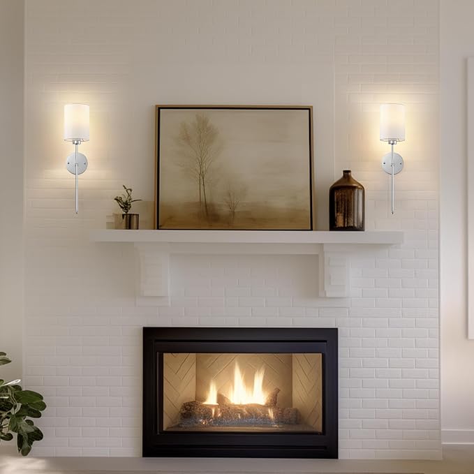 Battery Operated Wall Sconces Set of Two, - Image 8
