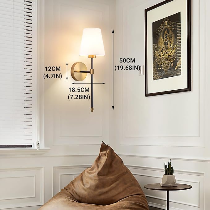 Peel and Stick Wall Sconces, Stick On Wall Sconce Set of 2, Battery Operated - Image 8