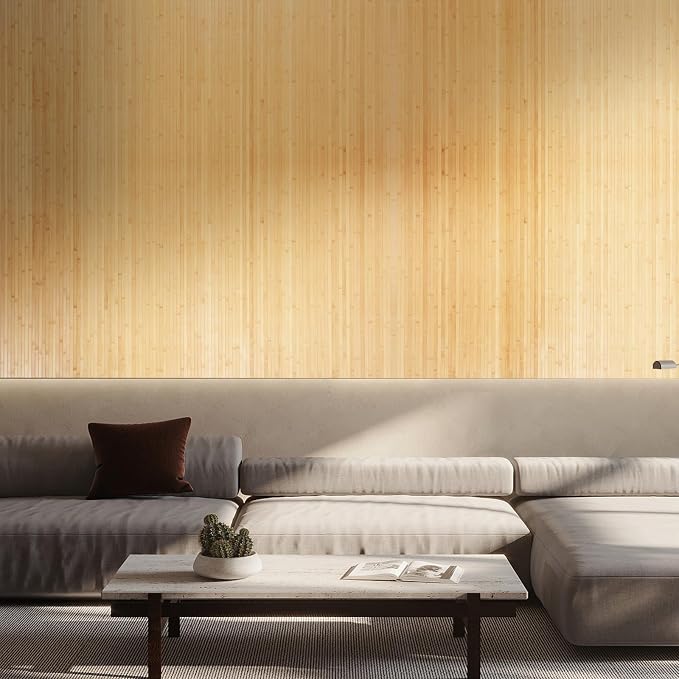 OUZUGIE 2 Pack 96x48 Inch Natural Bamboo Wall Panel – Carbonized Pole Wrap - Image 9