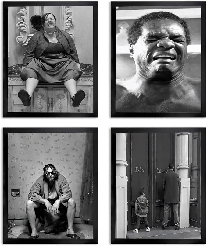 Funny Bathroom Decor Wall Art Set of 4, Dumb & Dumber Comedy Movie Posters by TWNSWALLART