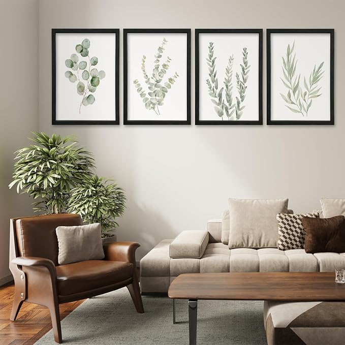 YWJKWLGS Botanical Watercolor Prints Sign Sage Green Eucalyptus Wall Decor - Image 4