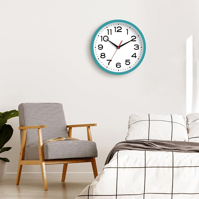 Roymnie Wall Clock Silent Non-Ticking Modern Clock Battery Operated 8 Inch - Image 2