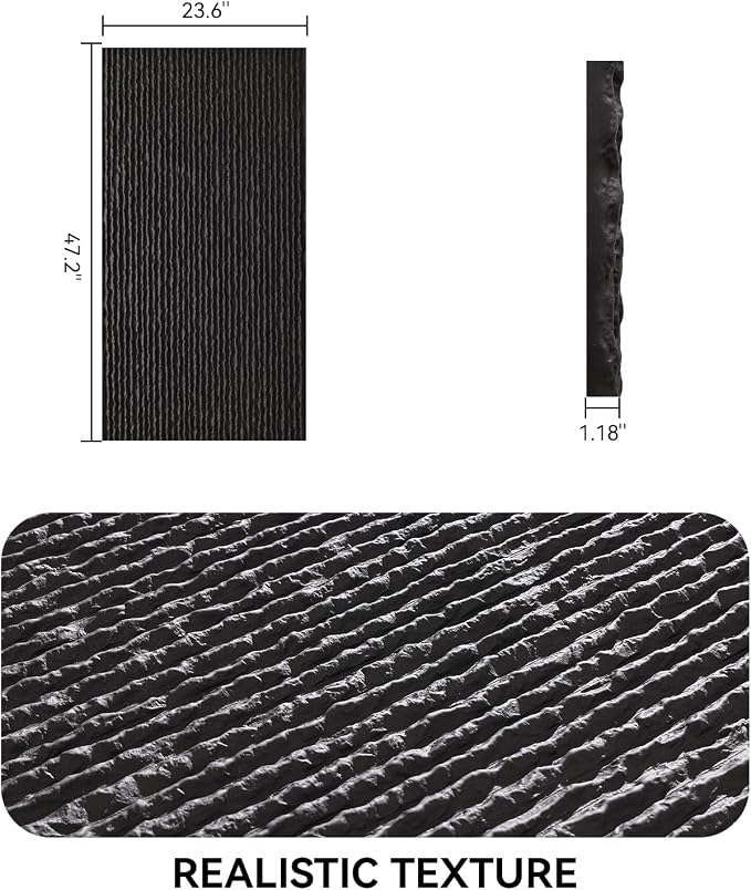 OUZUGIE 4 PCS Faux Stone Wall Panel 47.2’’ x 23.6’’ Interior Exterior Wall - Image 3