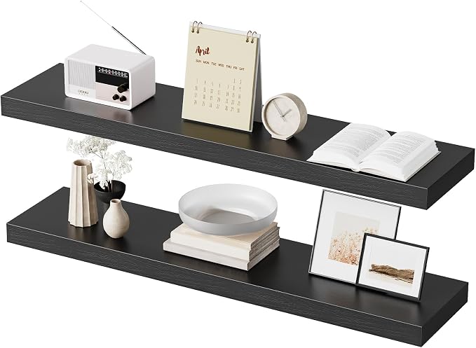 HOOBRO Floating Shelves for Wall, Wall Mounted Shelf Set of 2, 39.4" Hanging - Image 9