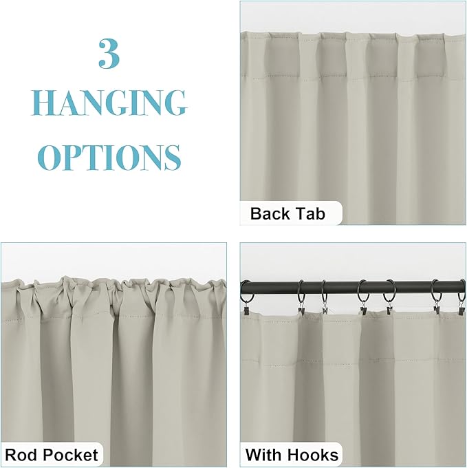 RYB HOME Blackout Curtains for Living Room, Privacy Thermal Insulating Window - Image 5