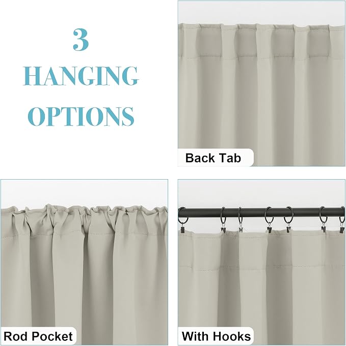 RYB HOME Blackout Curtains for Bedroom, Window Shades Thermal Insulating - Image 2