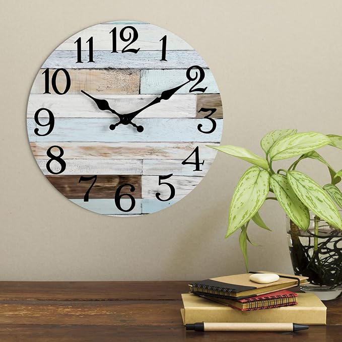KECYET Wall Clock Battery Operated 16 Inch Silent Non-Ticking Coastal Country - Image 8