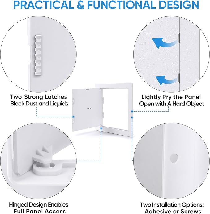 TICONN Access Panel for Drywall, 14 x 14 Inch ABS Plastic Wall Hole Cover - Image 3