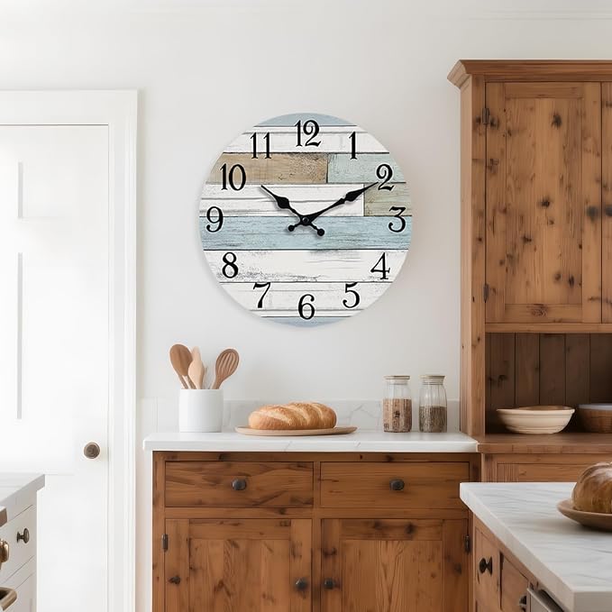 KECYET Wall Clock Battery Operated 18 Inch Large Silent Non Ticking Coastal - Image 4