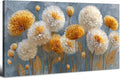 Abstract White Flower Wall Art Golden Floral Pictures Wall Decor Neutral by HOME