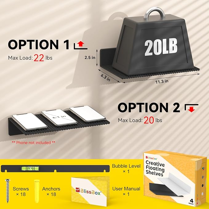 BlissBox 4-Pack Large Display Shelves - Image 2