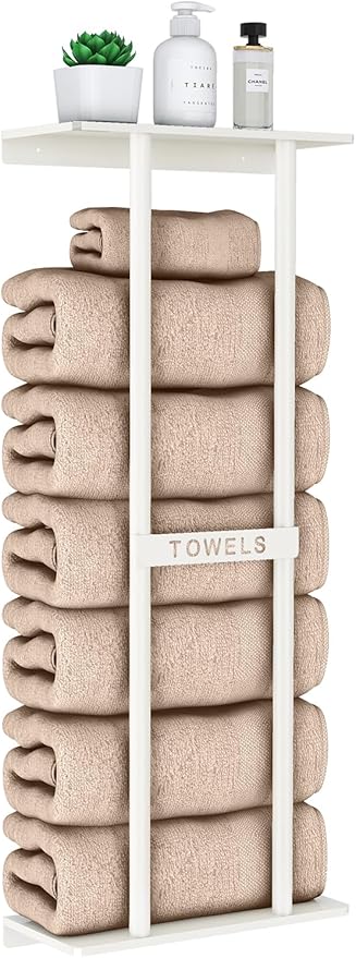 STWWO Wall Towel Rack for Rolled Towels, Towel Storage for Small Bathroom Can by STWWO