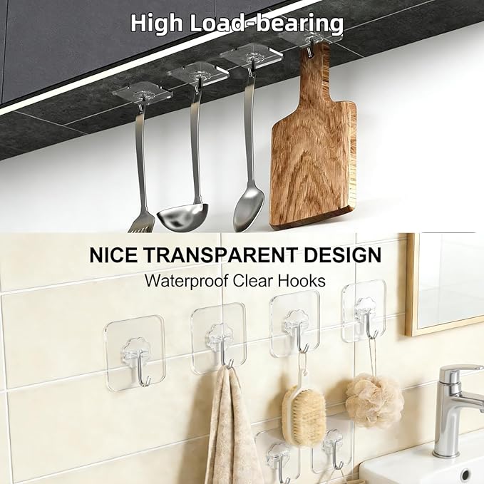 DDMY 36 Pack Heavy Duty Hooks Self Adhesive Large Hooks - Image 3