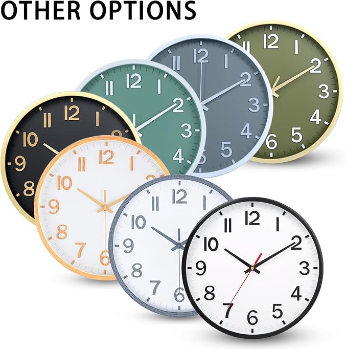 Wall Clocks Battery Operated 8 inch Modern Wall Clock, Silent Non Ticking Wall - Image 8