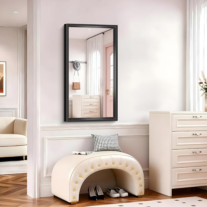 20x36 Inch Black Bathroom Mirror, Brushed Black Rectangle Mirror - Image 9