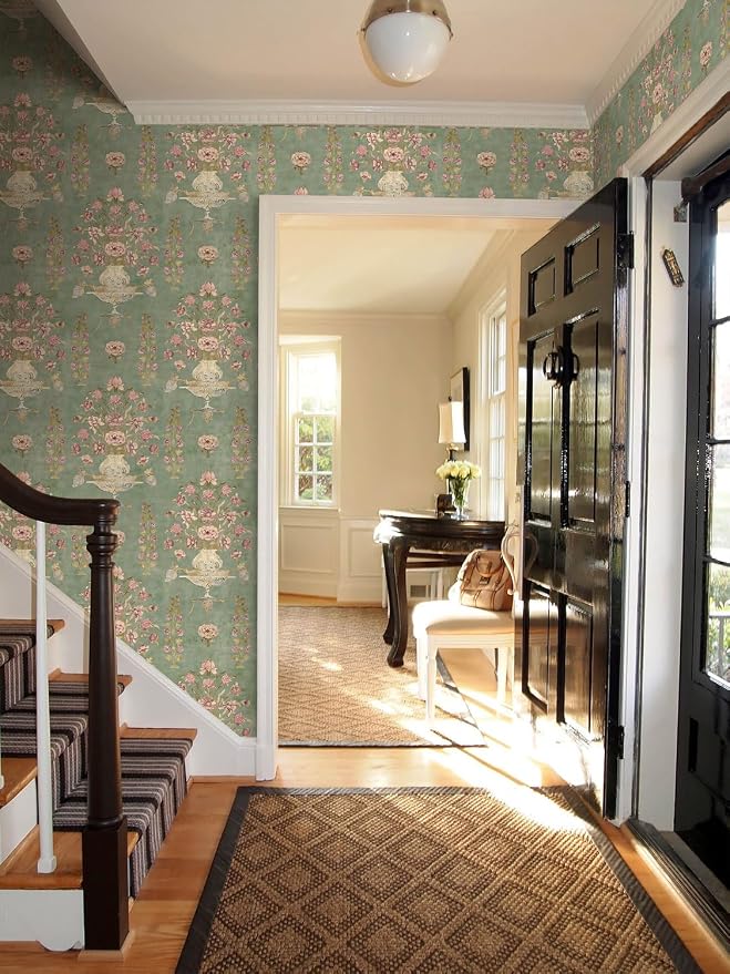 Orainege Floral Wallpaper Peel and Stick Wallpaper Modern Contact Paper 16.9in - Image 7