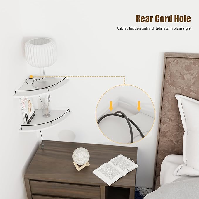 Corner Floating Shelves, Rustic Brown Wood, Wall Mount Storage - Image 5