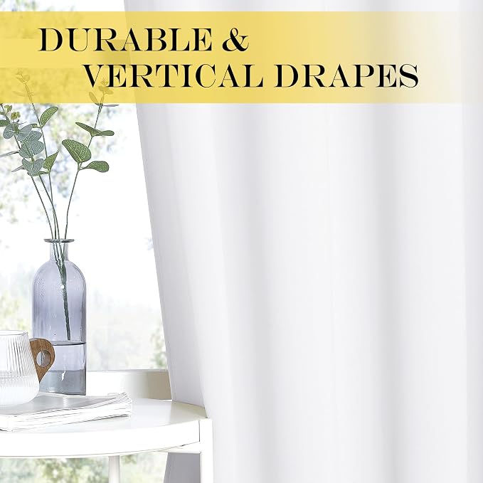 NICETOWN White Room Darkening Curtain 63 inches Long - Image 5