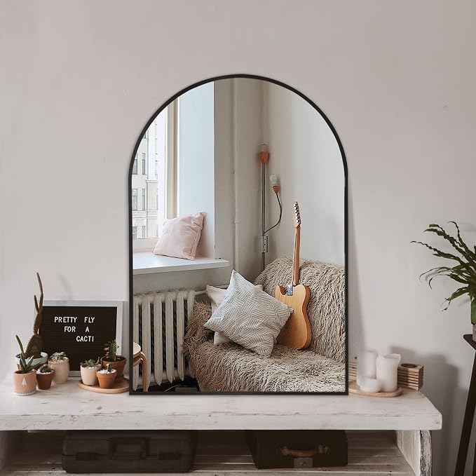 Arched Bathroom Mirror for Wall, HD Glass Over Sink for Bathroom by TRAHOME