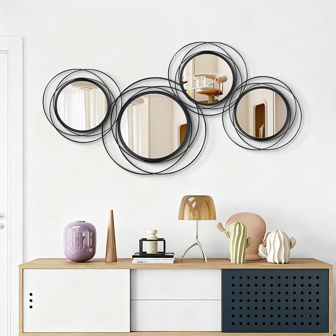 4 Set. Circle Mirrors for Wall Decor for Living Room Bedroom Bathroom Entryway - Image 5