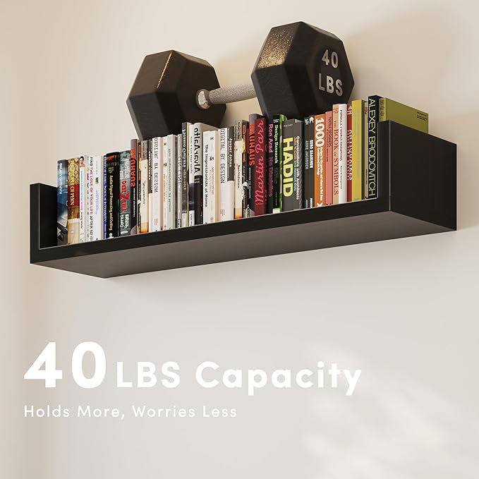 Wall Bookshelf, U Shaped Floating Bookshelf, Hanging Bookshelves - Image 4