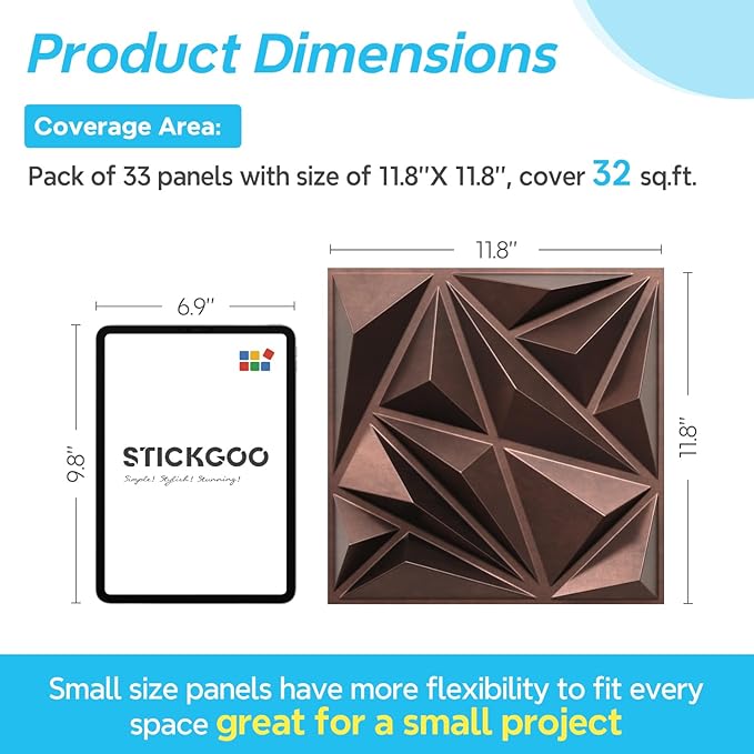 STICKGOO 33 Pack Diamond Wall Panels - Image 6