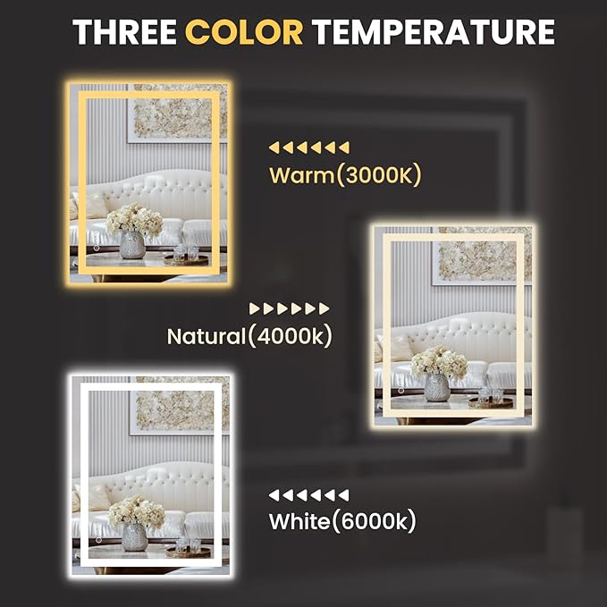 LOAAO 20X28 LED Bathroom Mirror - Image 5