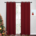 NICETOWN Christmas Burgundy Bedroom Curtains Blackout Draperies, Christmas by NICETOWN