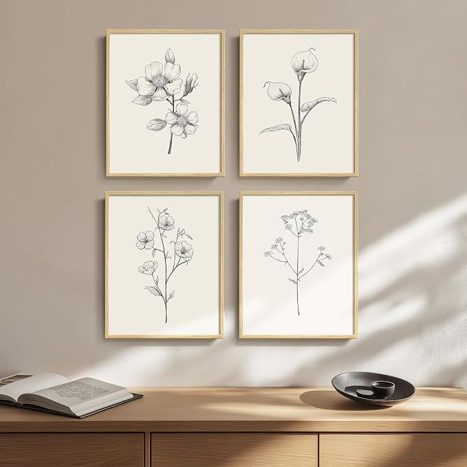 Framed Botanical Wall Art for Bathroom by Cuspin