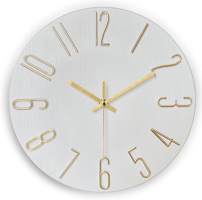 AIRUIFU Wall Clock 12 Inch Silent Non-Ticking Modern Clocks Battery Operated by AIRUIFU