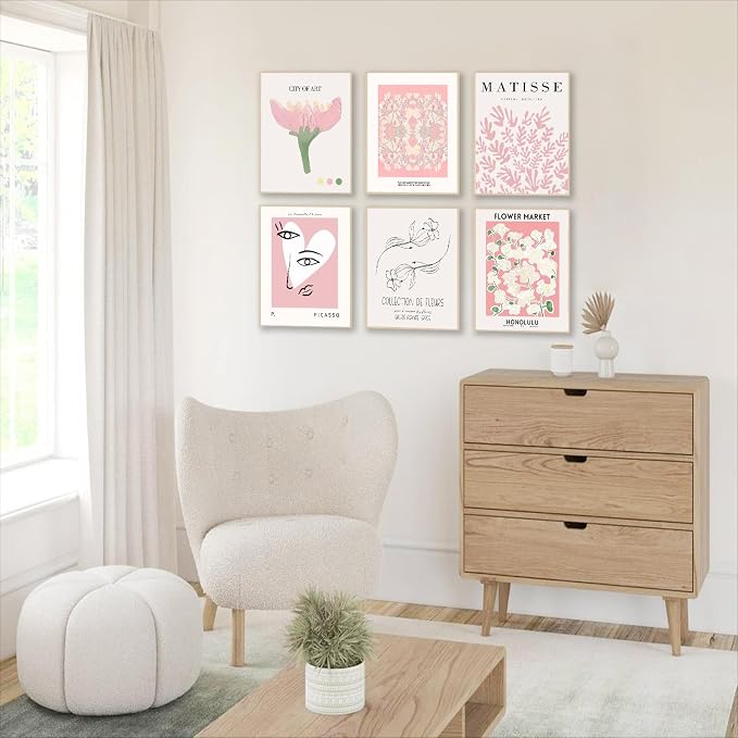 Pink Flower Market Poster, Minimalist Matisse Wall Art Prints, Abstract Floral - Image 6
