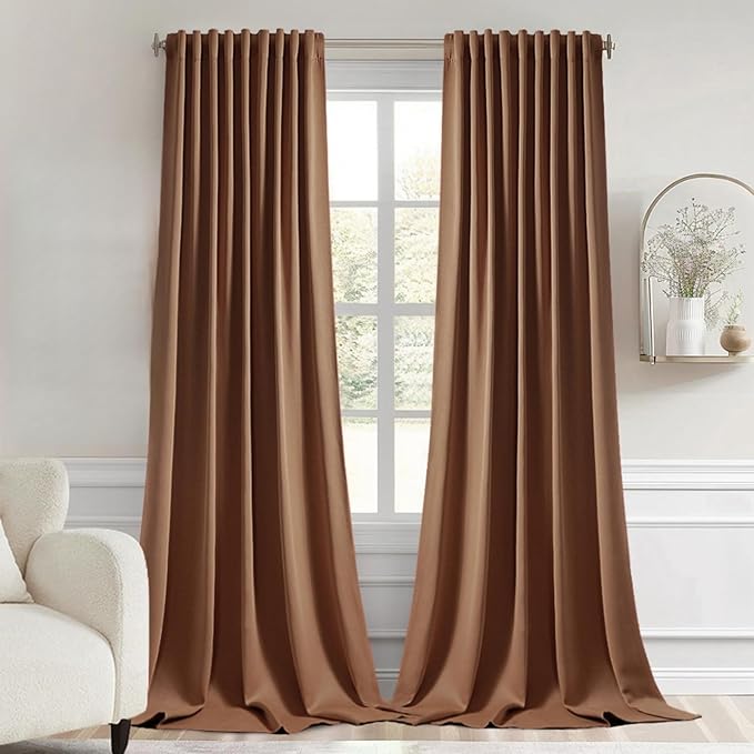 MIULEE Back Tab Blackout Curtains 108 Inch Long 2 Panels Set by MIULEE