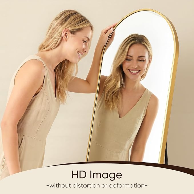 Antok 76" x34” Arched Full Length Floor Mirror, Free Standing/Wall Mount/Leaning - Image 5