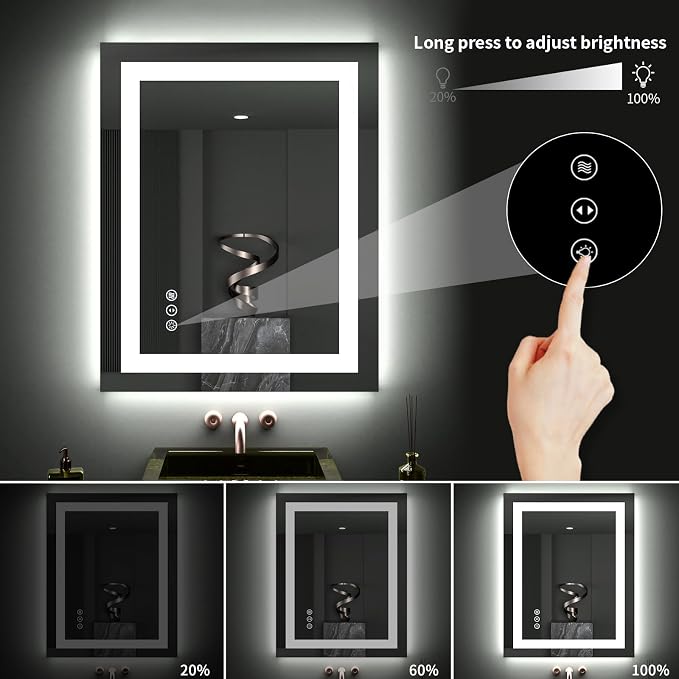 LOAAO 24"X30" LED Bathroom Mirror - Image 4