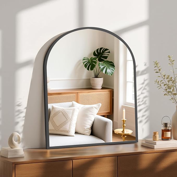 Sweetcrispy 31"x32" Arched Black Bathroom Mirrors - Image 5