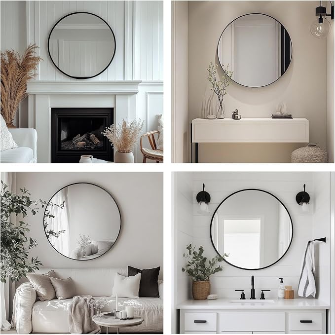 Oruii Small Round Mirror 16 inch, Small Black Circle Mirror Metal Frame - Image 8