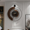 Modern Walnut Marble Dial Wall Clock, Large Wood Metal Frame Silent Non Ticking by VIVIFLYSE